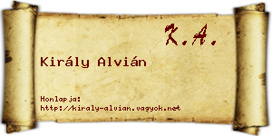Király Alvián névjegykártya